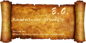 Baumholczer Olivér névjegykártya